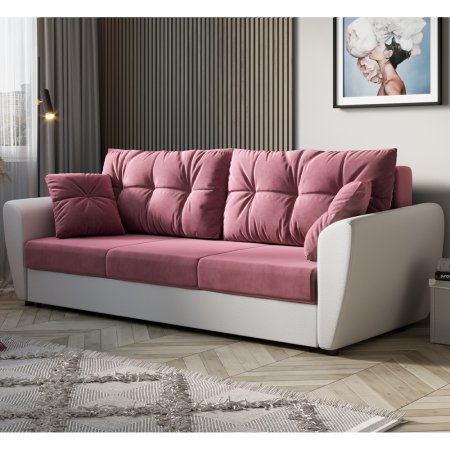 Диван Бостон НПБ (Белая кожа / L-015)