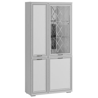 Ливорно шкаф с полками и витриной ЛШ-6 (Анкор светлый)