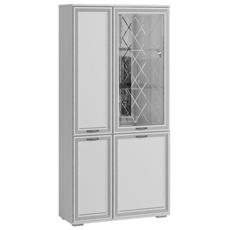 Ливорно шкаф с полками и витриной ЛШ-6 (Анкор светлый)