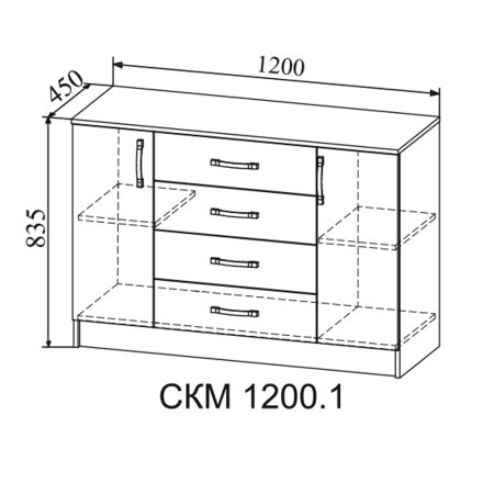 Софи Комод СКМ 1200.1 (Сонома/Белый)