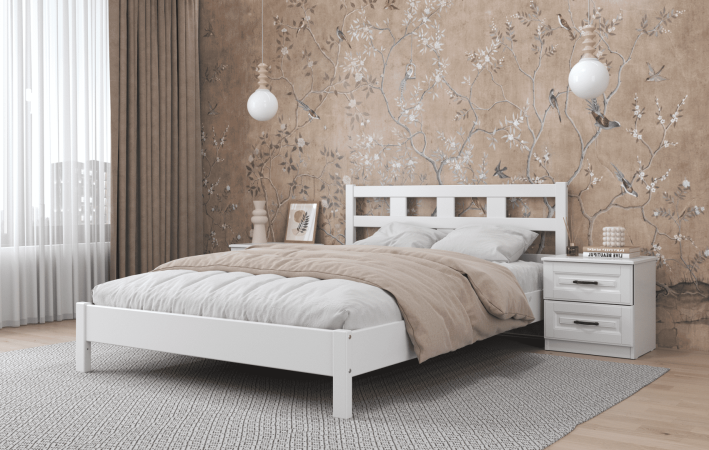 Вероника-4 кровать 120х200 + металлокаркас + комплект ножек (Белый античный)