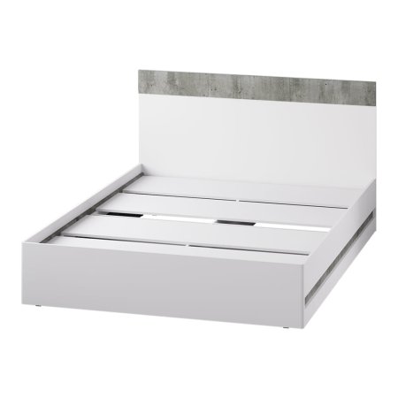 Инстайл кровать КР-04 160х200 без настила (бетон/белый)