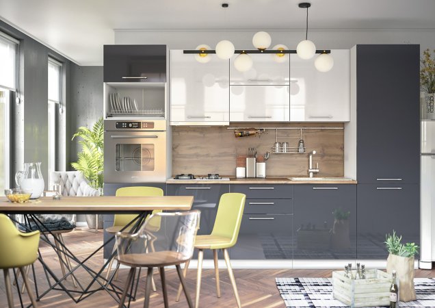 Модульная кухня Олива глянец (Глянец дым)