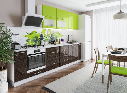 Модульная кухня Танго (Лайм / эмбеновое дерево)