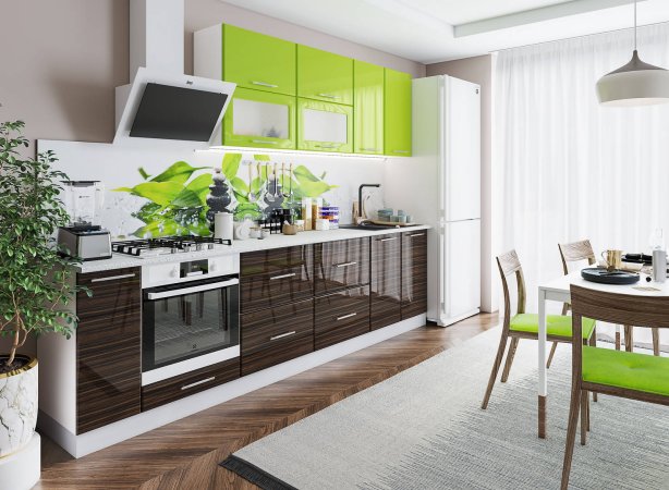 Модульная кухня Танго (Лайм / эмбеновое дерево)