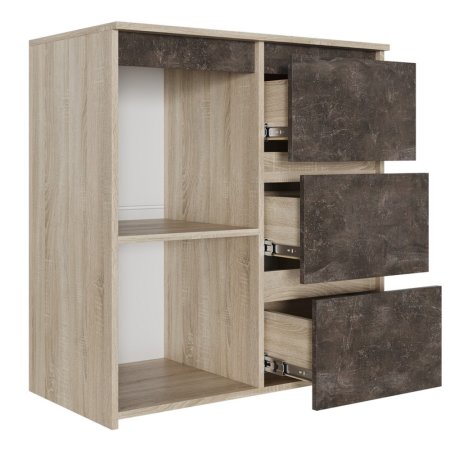 Комод Милано 2 (Сонома/Ателье темное)