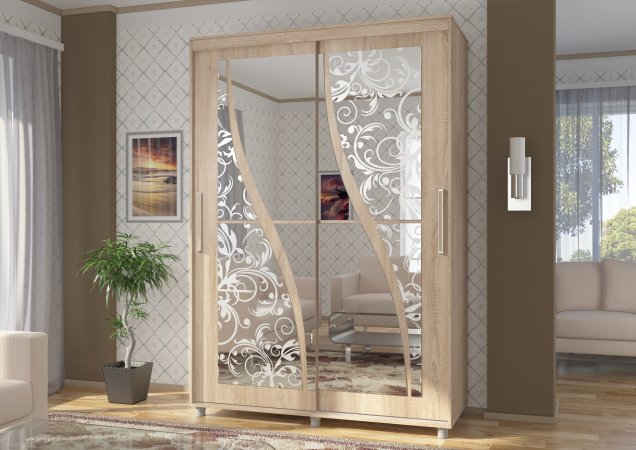 Комфорт-12 шкаф-купе Прайм Фантазия (Дуб сонома, 150)