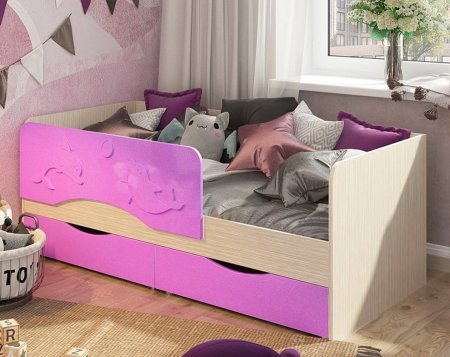 Алиса кровать КР-812 80х160 детская с ящиками (Белфорт/Сирень - снято с производства)