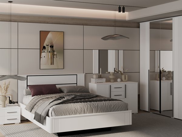 Амалия кровать парящая 160х200 (Черный / Белый)