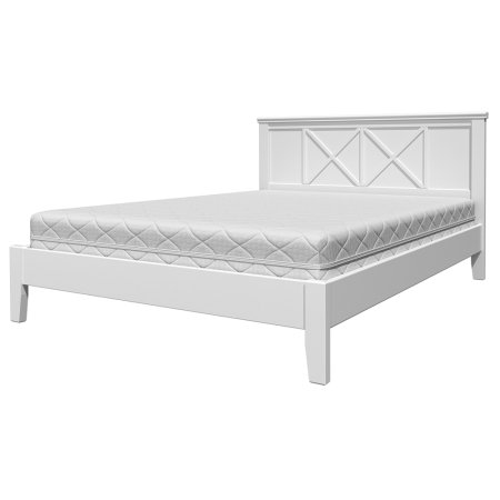 Грация 2 кровать 160х200 + металлокаркас + ножки (Белый античный)