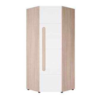 Палермо-3 шкаф угловой 45 град. ШК-013 (Шимо светлый / глянцевая Белый)