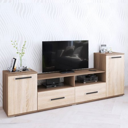 Тумба ТВ Парус 2 в гостиную (Шимо темный/Сонома)