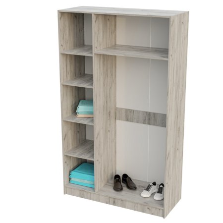 Басса шкаф ШК 557 3 ств. (Крафт белый / крафт серый)