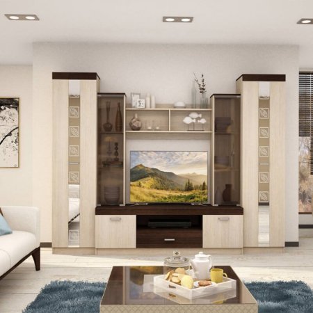 Гостиная Палермо 4 (Венге/анкор белый) ЦРК.ПЛР.04