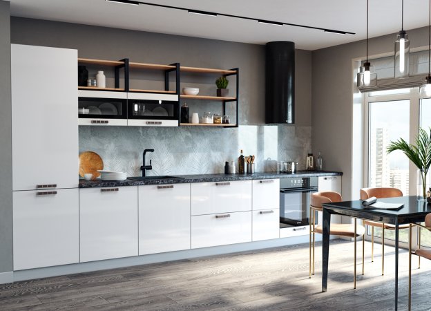 Модульная кухня Олива (Жемчуг глянец)