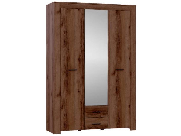Квадро-16 шкаф 3 ств. с зеркалом ЦРК.КВД.16 (Дуб делано темный)