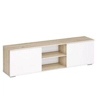 Вирола тумба под ТВ ТБ01-1600 (дуб крафт серый/глянец белый)