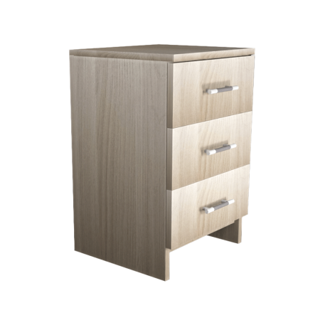 Тумба прикроватная №3 (3 ящика) (новые нап) (Шимо светлый)