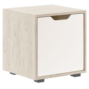 Буква Стеллаж с ящиком детский (крафт белый/ белый софт)