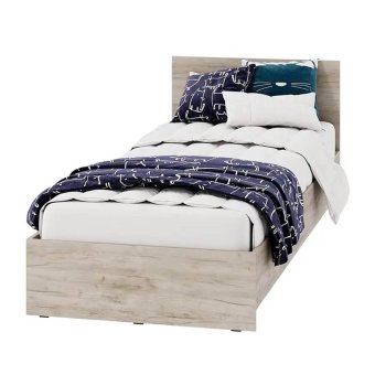 Ронда кровать КР 80х200 + настил ДСП (Дуб крафт серый)