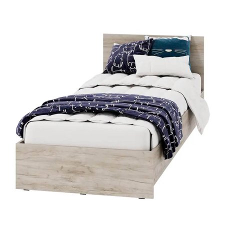 Ронда кровать КР 80х200 + настил ДСП (Дуб крафт серый)