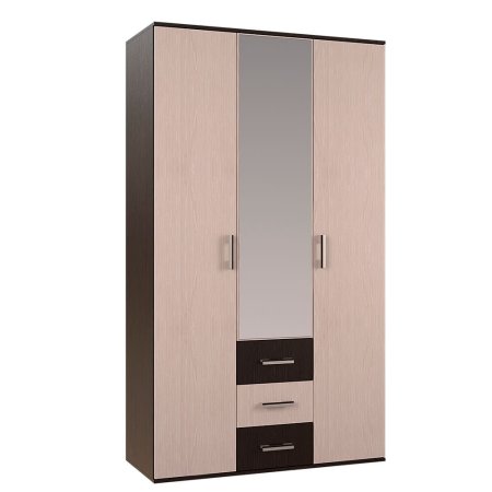 Белла шкаф 3 ств. (Венге/Ясень белый)