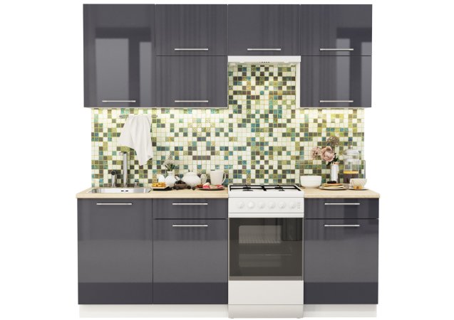 Модульная кухня Олива глянец (Глянец дым)