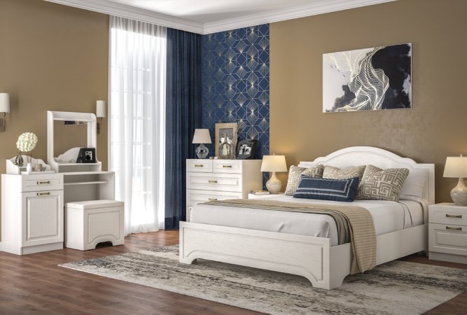 Ливерпуль Кровать 11.08 + Основание 1600 С + Комплект опор основания (Белый / ясень ваниль)