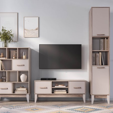 Скандика тумба под ТВ ТБ-08 (дуб смоки/кашемир)