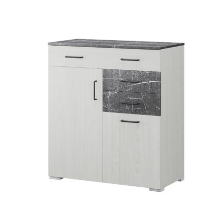 Спальня Теана комплект 1 (анкор светлый/МДФ мрамор дарк)