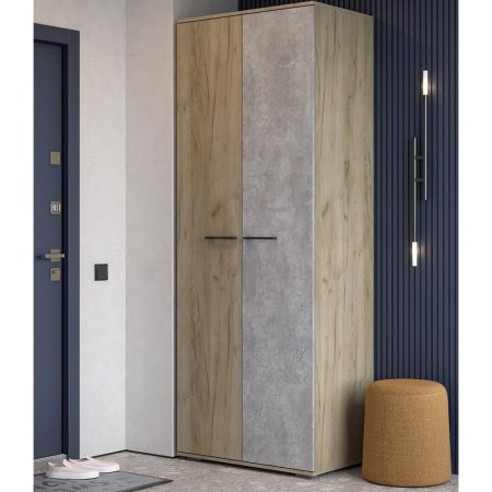 Бостон шкаф ШК-800 (дуб крафт серый/бетонный камень)