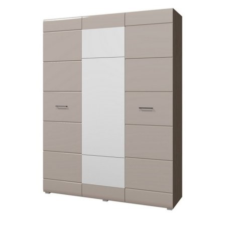 Ненси шкаф 3 ств с зеркалом (Венге/Капучино глянец)