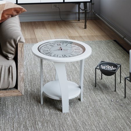 Стол журнальный Эстет для гостинной (Белый/Белый жемчуг)