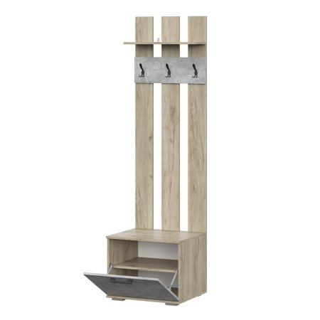 Бостон вешалка ВШ-2 (дуб крафт серый/бетонный камень)