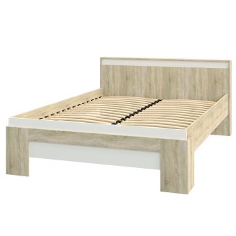 Эдем-1 секция №9 кровать 160х200 ( Дуб сонома / Белый жемчуг)