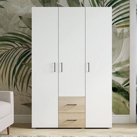 VICTOR шкаф 3 ств c ящиками (Сонома/Белый)