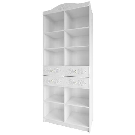 Ki-Ki Стеллаж 900 с ящиками СД 900.1 (белое дерево)