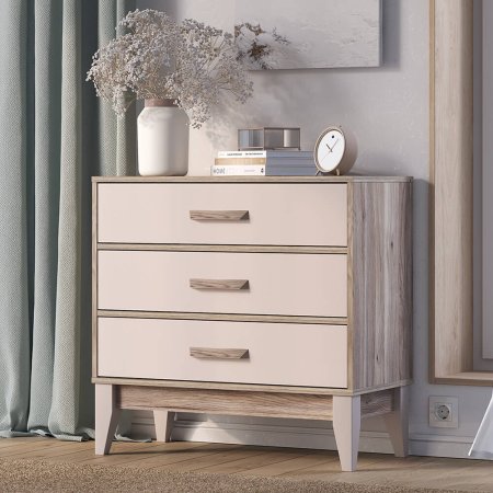 Скандика комод КМ-01 (дуб смоки/кашемир)