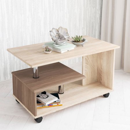 Стол журнальный Консул 5 в гостиную (Шимо темный/Сонома)