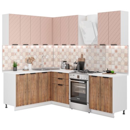 Модульная кухня Норд Wind (Софт какао/орех канадский)