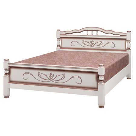 Карина-5 кровать 140х200 + металлокаркас + ножки (Дуб молочный)