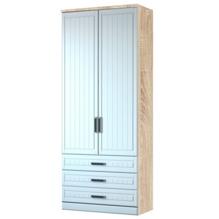 Венеция-1 секция-9 Шкаф 2 ств. с ящиками (Сонома/Белый)