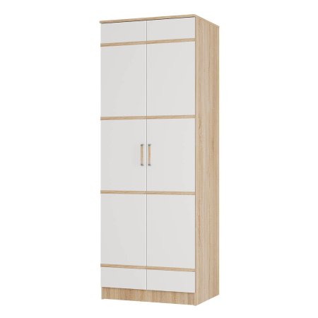 Сакура шкаф пл.бельевой 2 ств. без зеркала (Сонома/Белый)