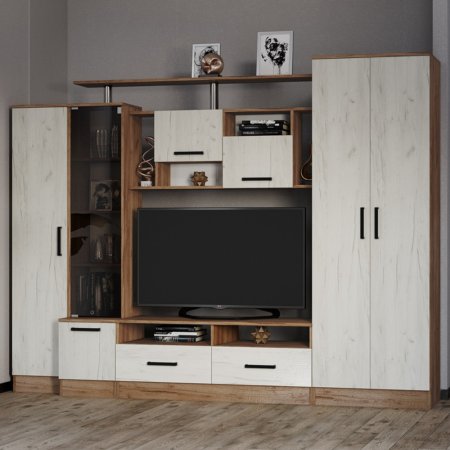 Оскар 5 гостиная (крафт табачный/крафт белый)