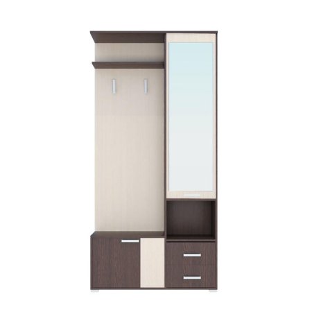 Домино А Шкаф с зеркалом (Венге/Дуб молочный)