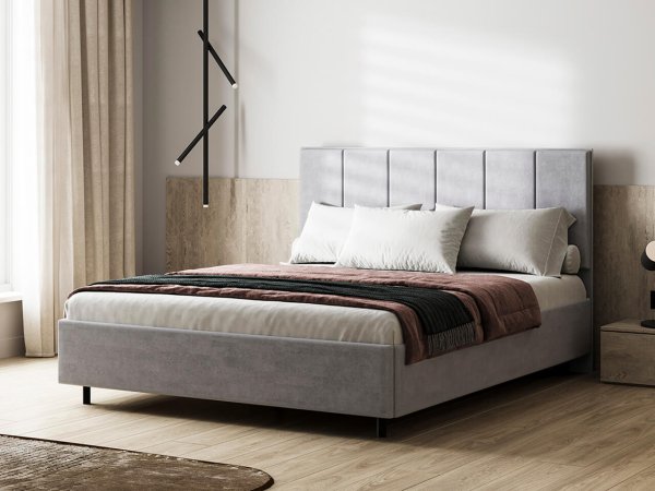 Кровать Мелоди КР02-160 + ортопедическое основание (Серый)