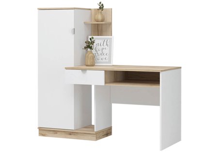 Юкки СТ 1Я 1500 Стол компьютерный (Белый / Дуб делано)