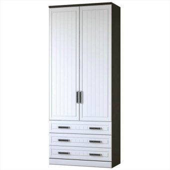 Венеция-1 секция-9 Шкаф 2 ств. с ящиками (Венге/Белый)