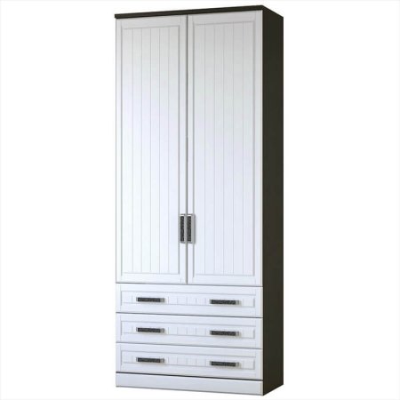 Венеция-1 секция-9 Шкаф 2 ств. с ящиками (Венге/Белый)