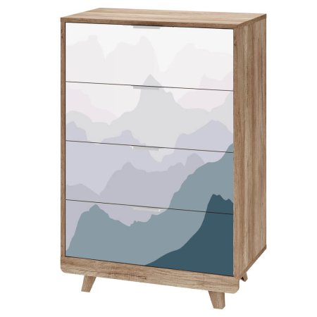 Комод Мегаполис КМ-02 (Дуб каньон/фотопечать "Аква")